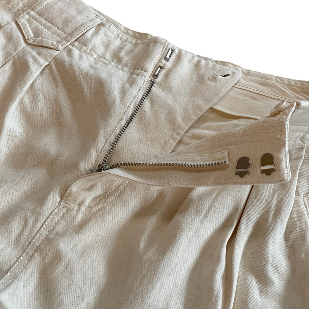Song Of Style Quinn Light Natural Tan 100% Cotton Pants Sz Xs Barrel Hi-Rise Nwt — image 4 of 8